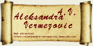 Aleksandra Vermezović vizit kartica